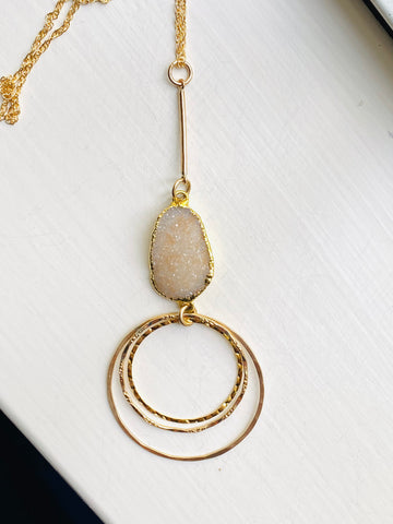 Gold Filled Druzy Necklace