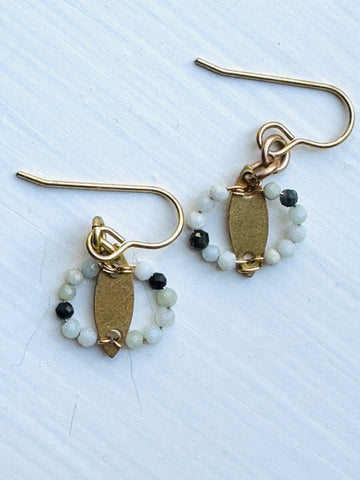 Tiny Side Stone Marquis Earrings