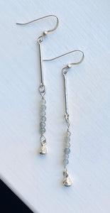 Sterling Labradorite Bar Earrings