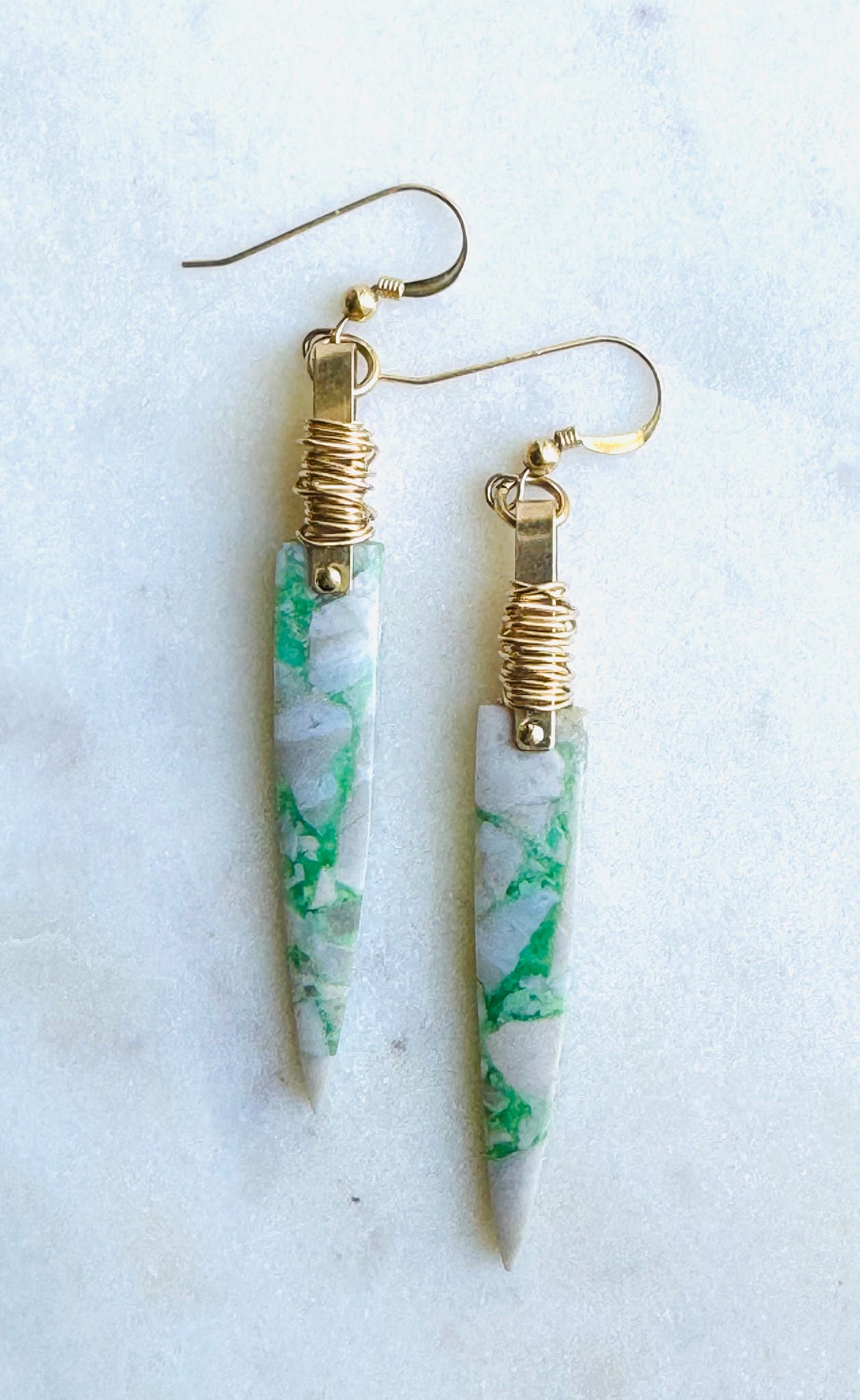 Gold Filled Variscite Earrings