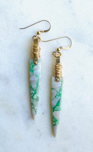 Gold Filled Variscite Earrings