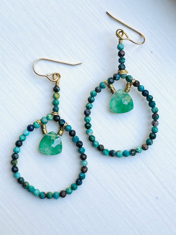Large Stone Teardrop Earrings