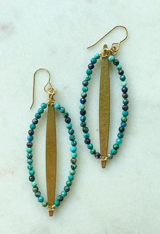 Large Side Stones & Marquis Earrings