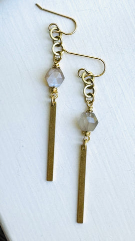Hexagon Bar Earrings