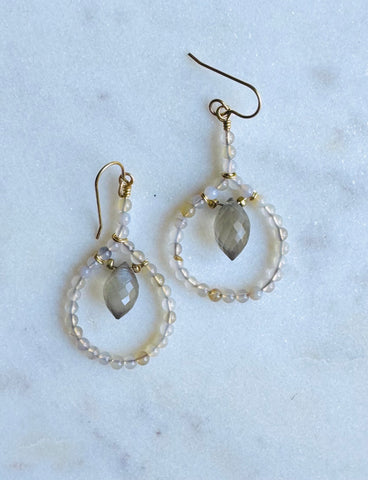 Small Stone Teardrop Earrings