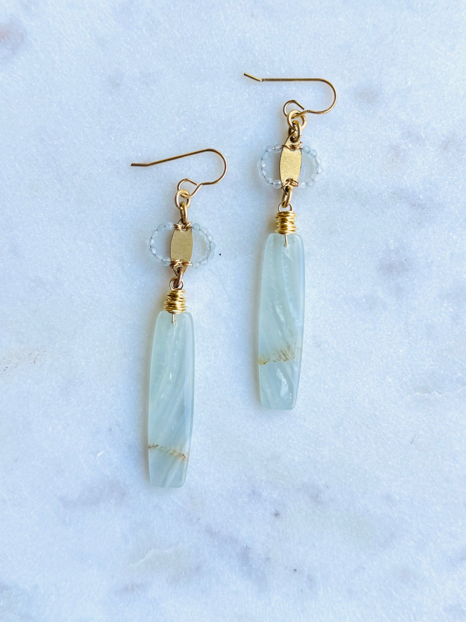 Tiny Marquis & Stone Earrings