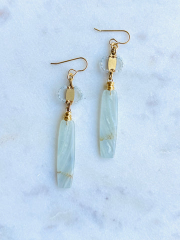 Tiny Marquis & Stone Earrings