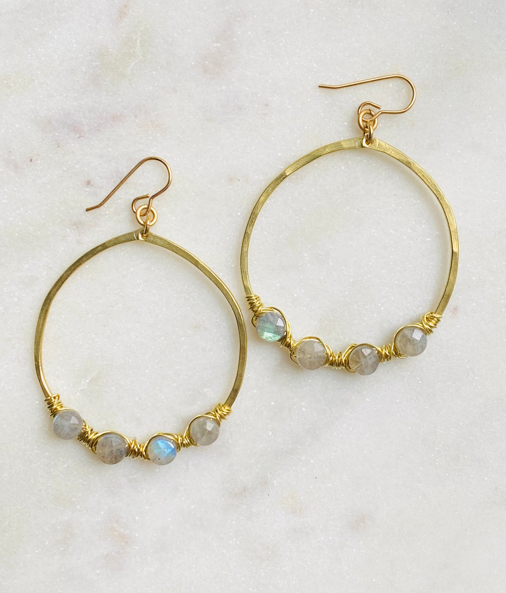 Four Coin Hoop Earrings