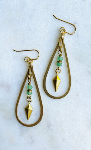 Teardrop & Shield Earrings