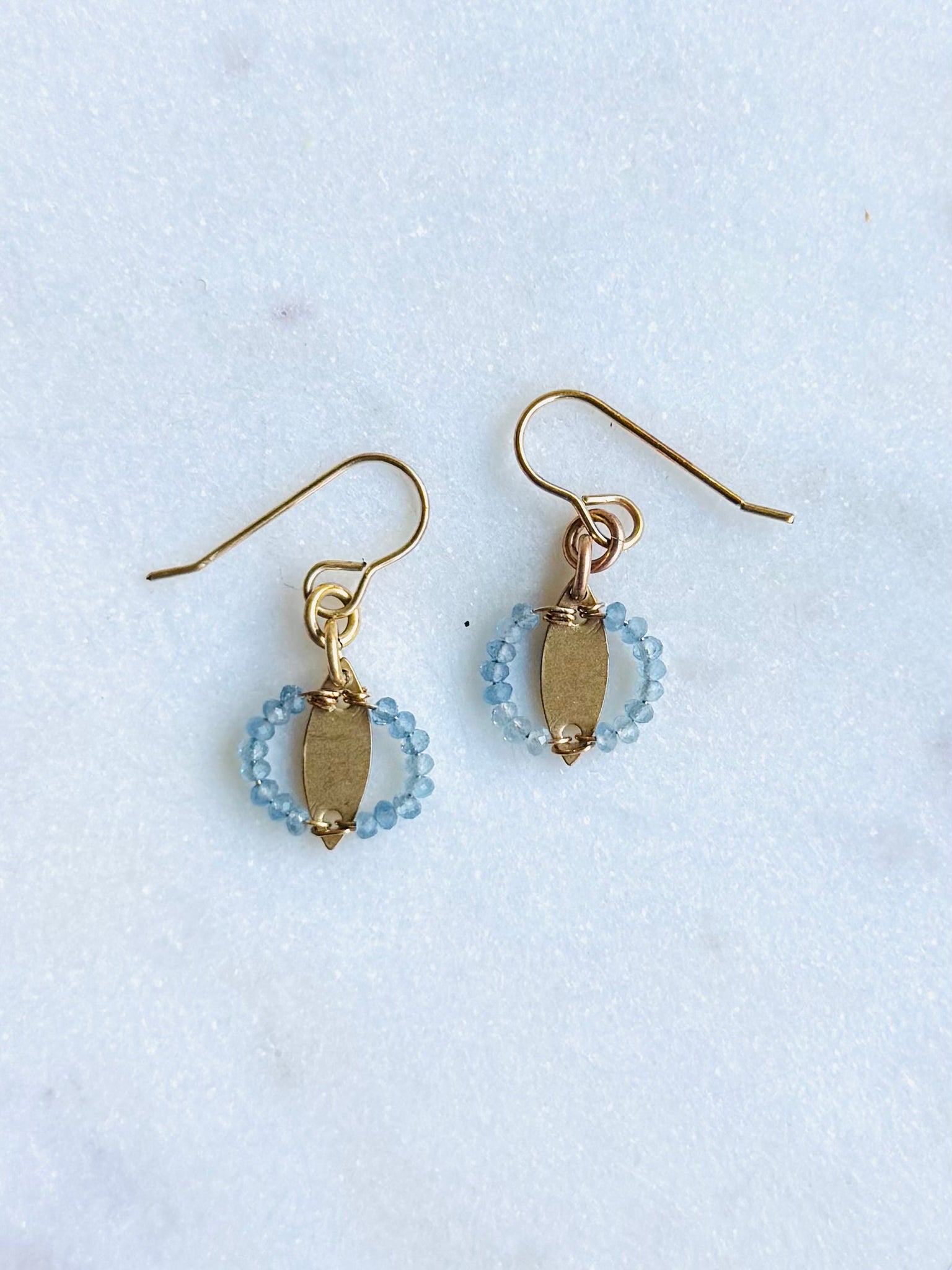 Tiny Side Stone Marquis Earrings