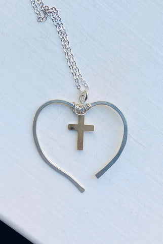 Heart Cross Necklace