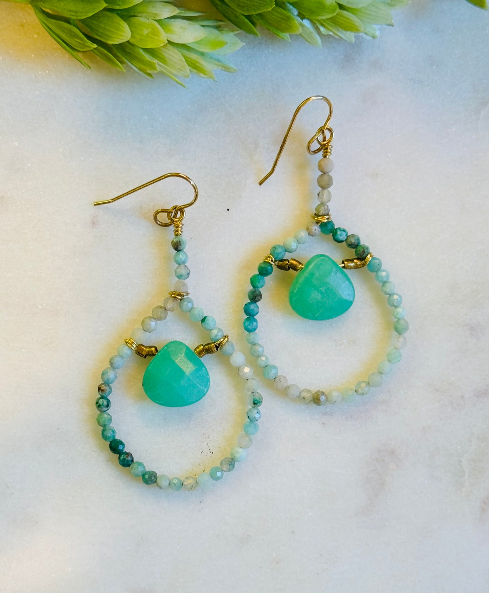 Large Stone Teardrop Earrings