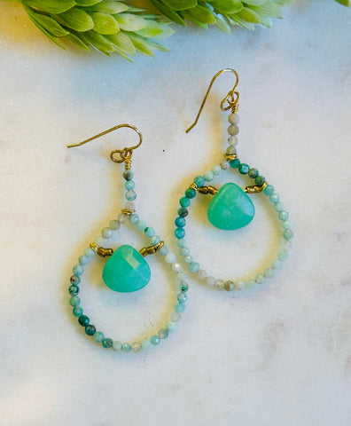 Large Stone Teardrop Earrings