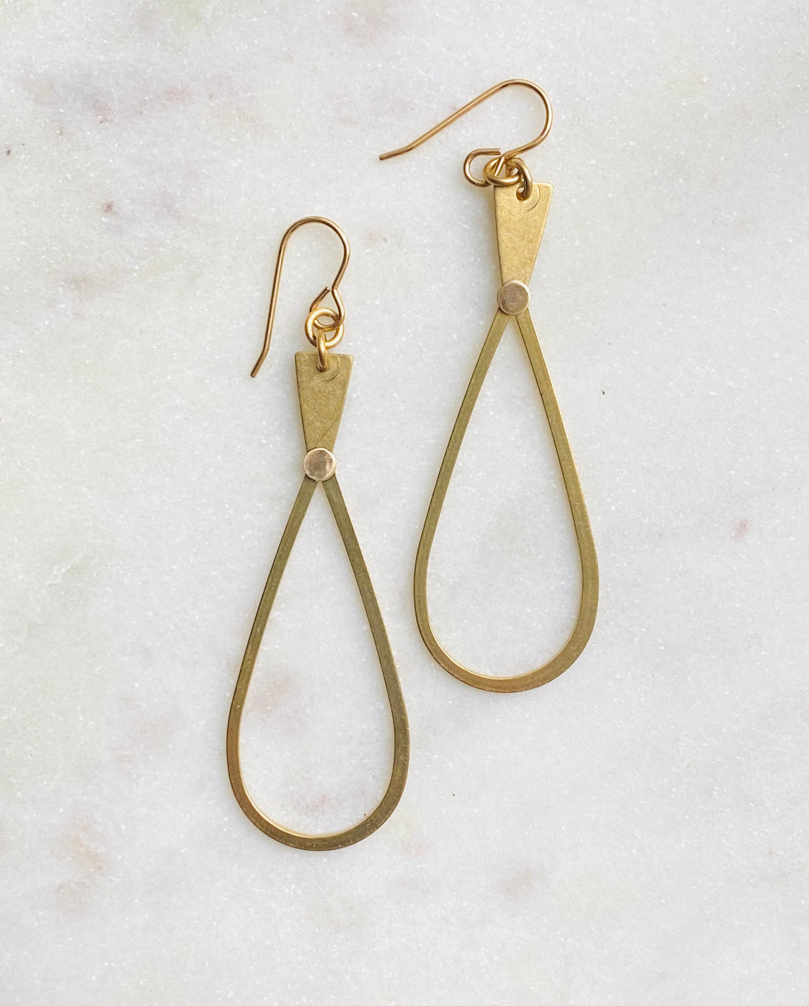 Linked Tri & Teardrop Earrings