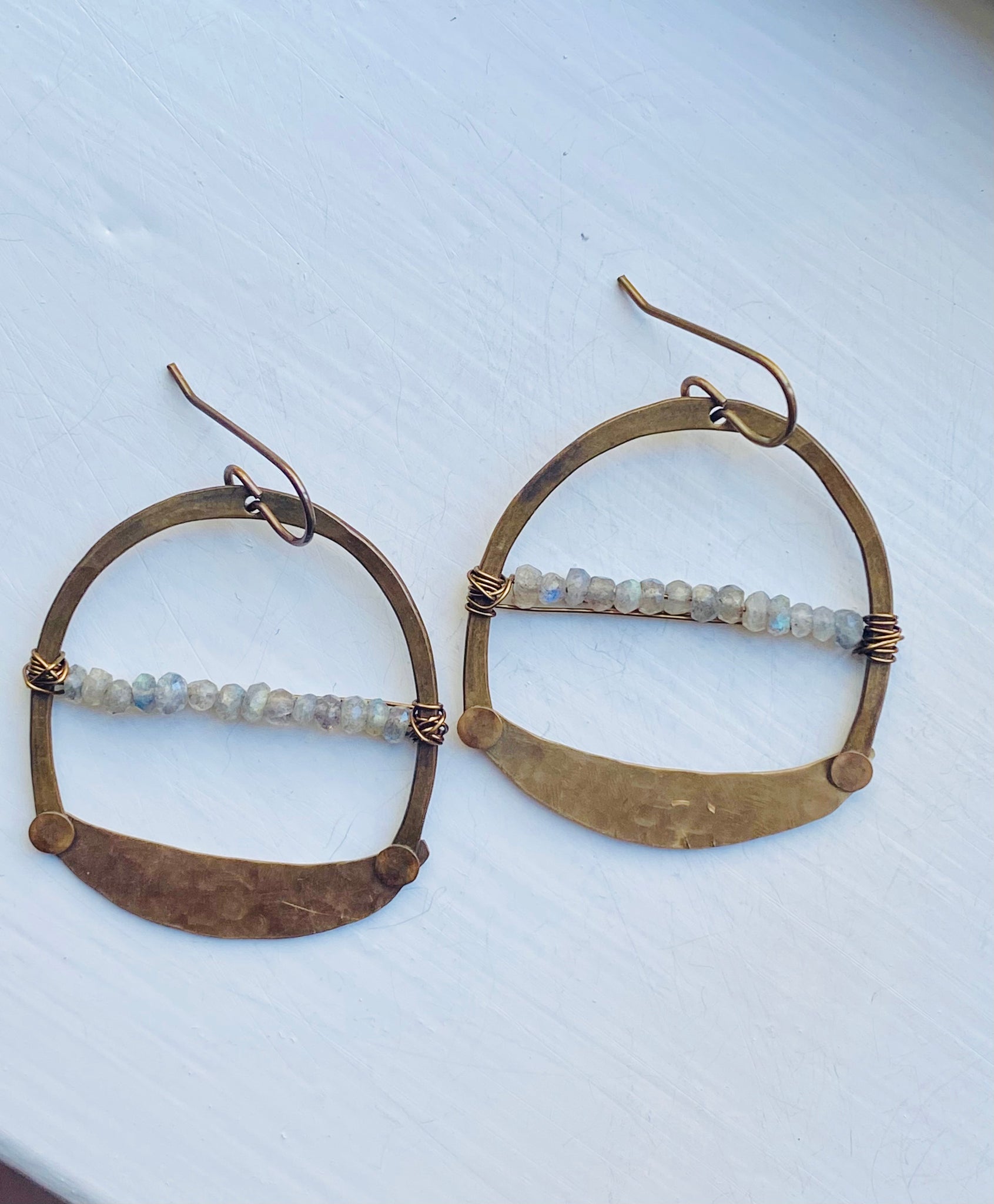 Linked Half Moon Earrings