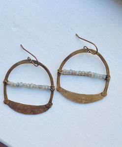 Linked Half Moon Earrings