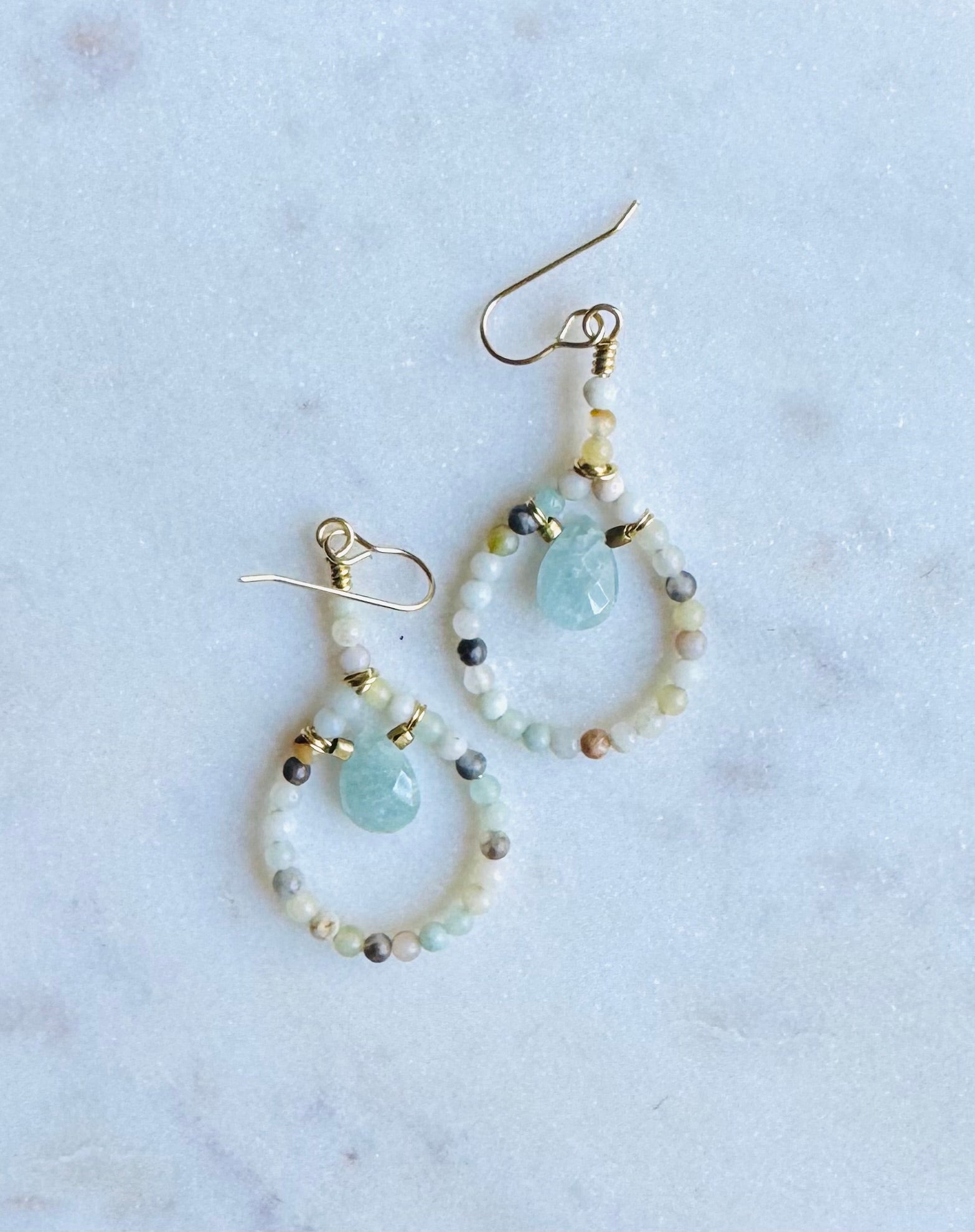 Small Stone Teardrop Earrings