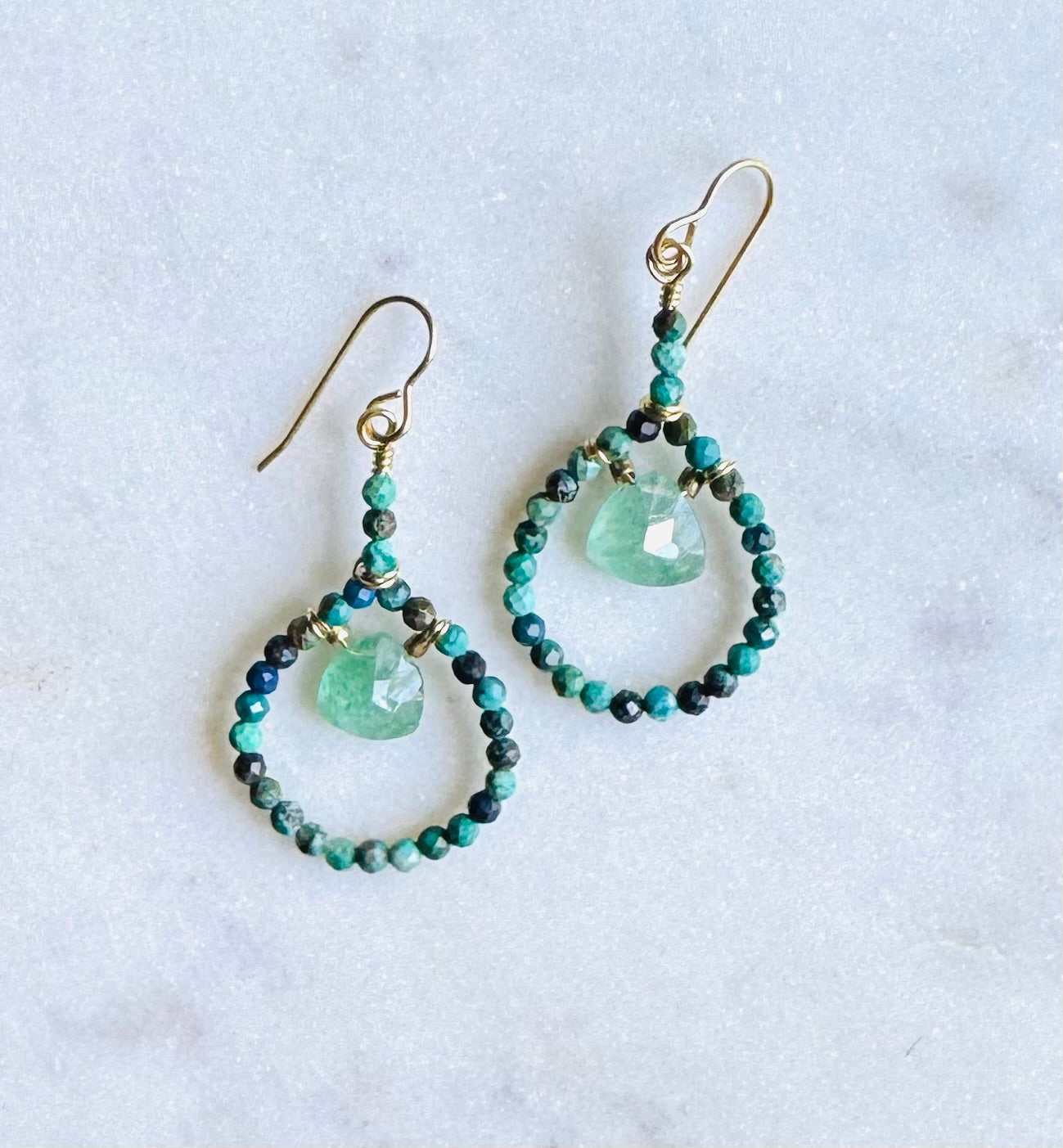 Small Stone Teardrop Earrings