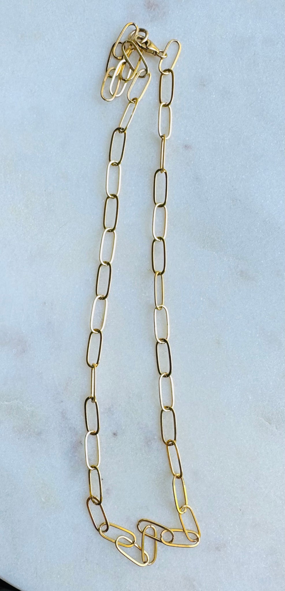 Gold Filled Paperclip Necklace