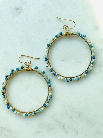Azurite Lite Hoop Earrings