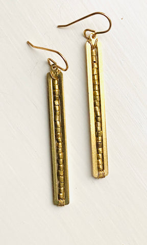 Brass Bar Earrings