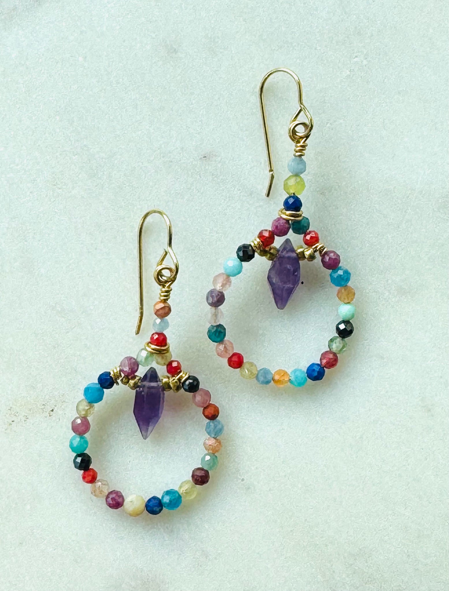 Small Stone Teardrop Earrings