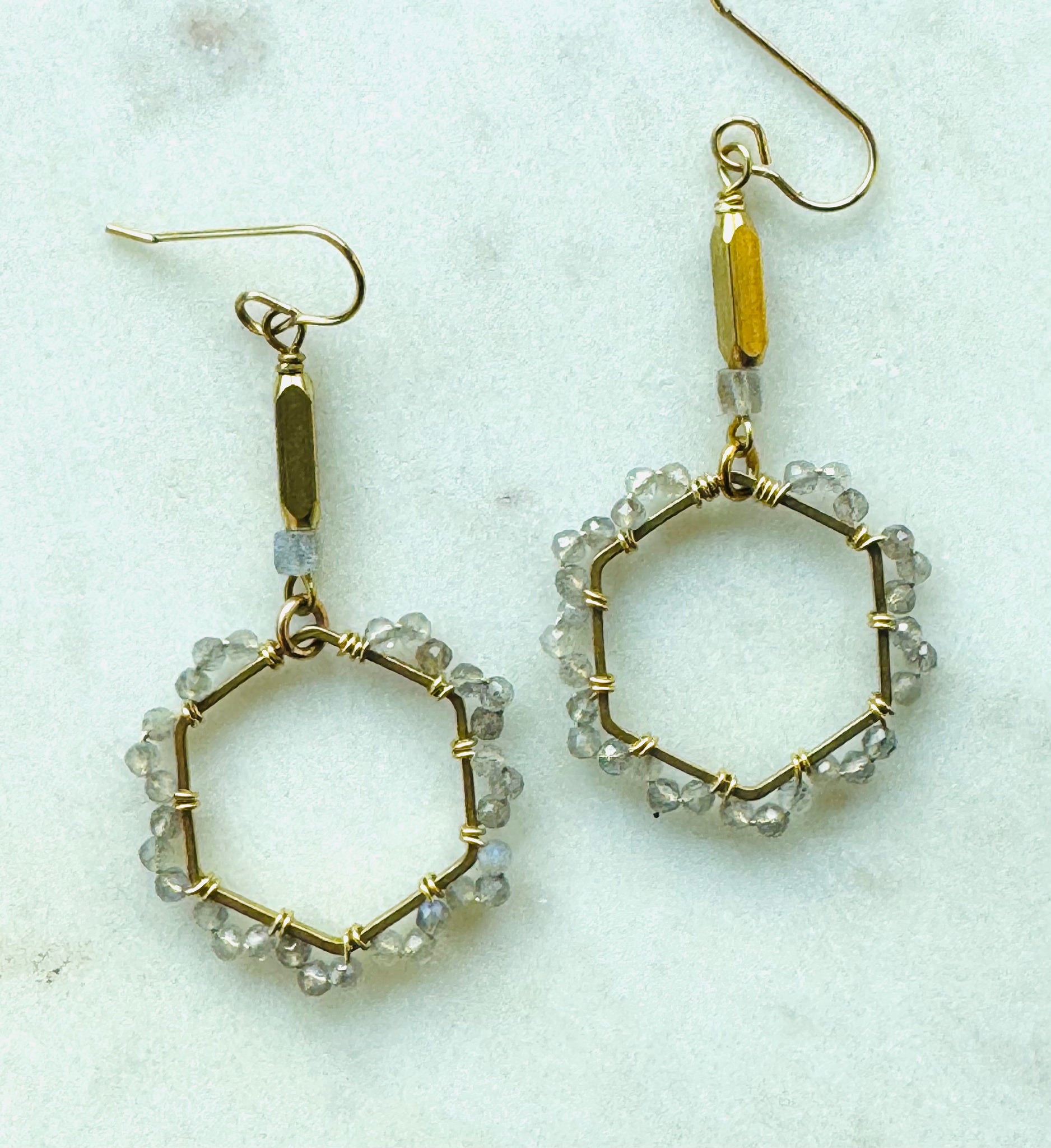 Hexagon Dangle Earrings