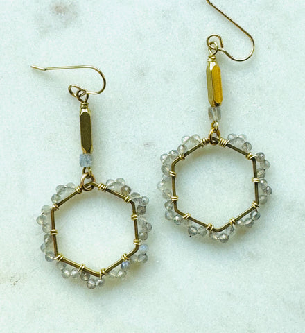 Hexagon Dangle Earrings