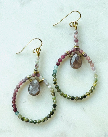 Stone Teardrop Earrings