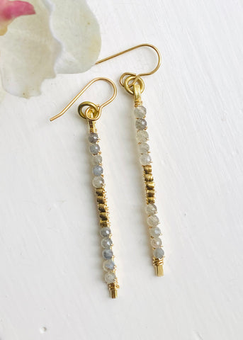Labradorite Bar Earrings