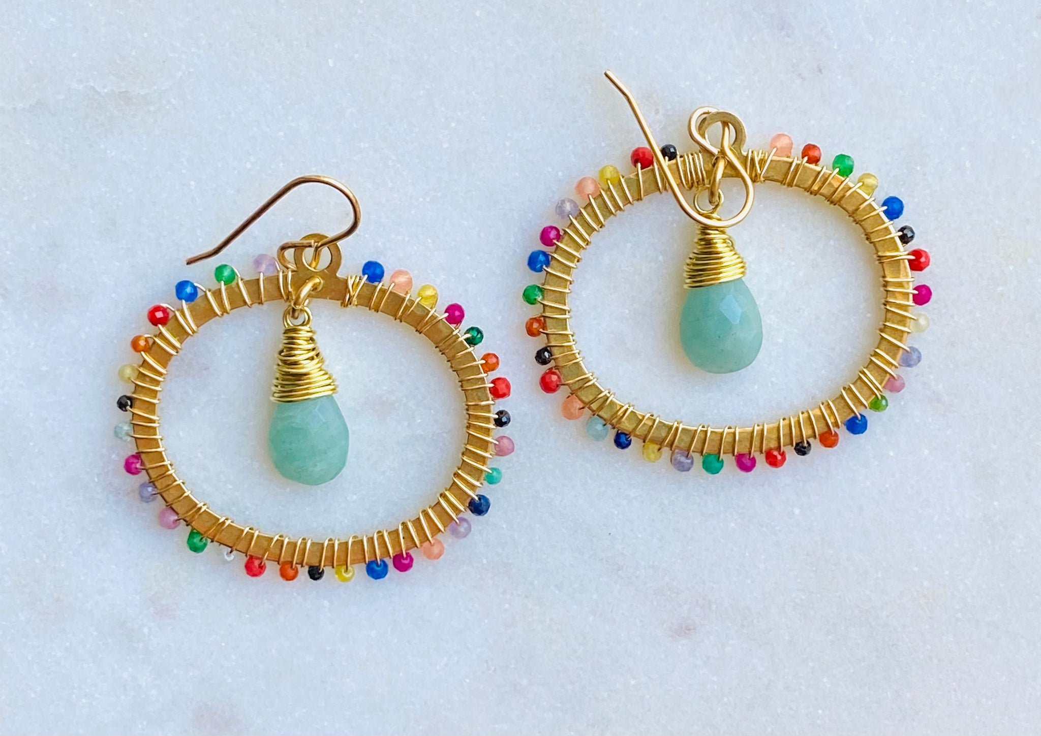 Multi Wrapped Oval Earrings
