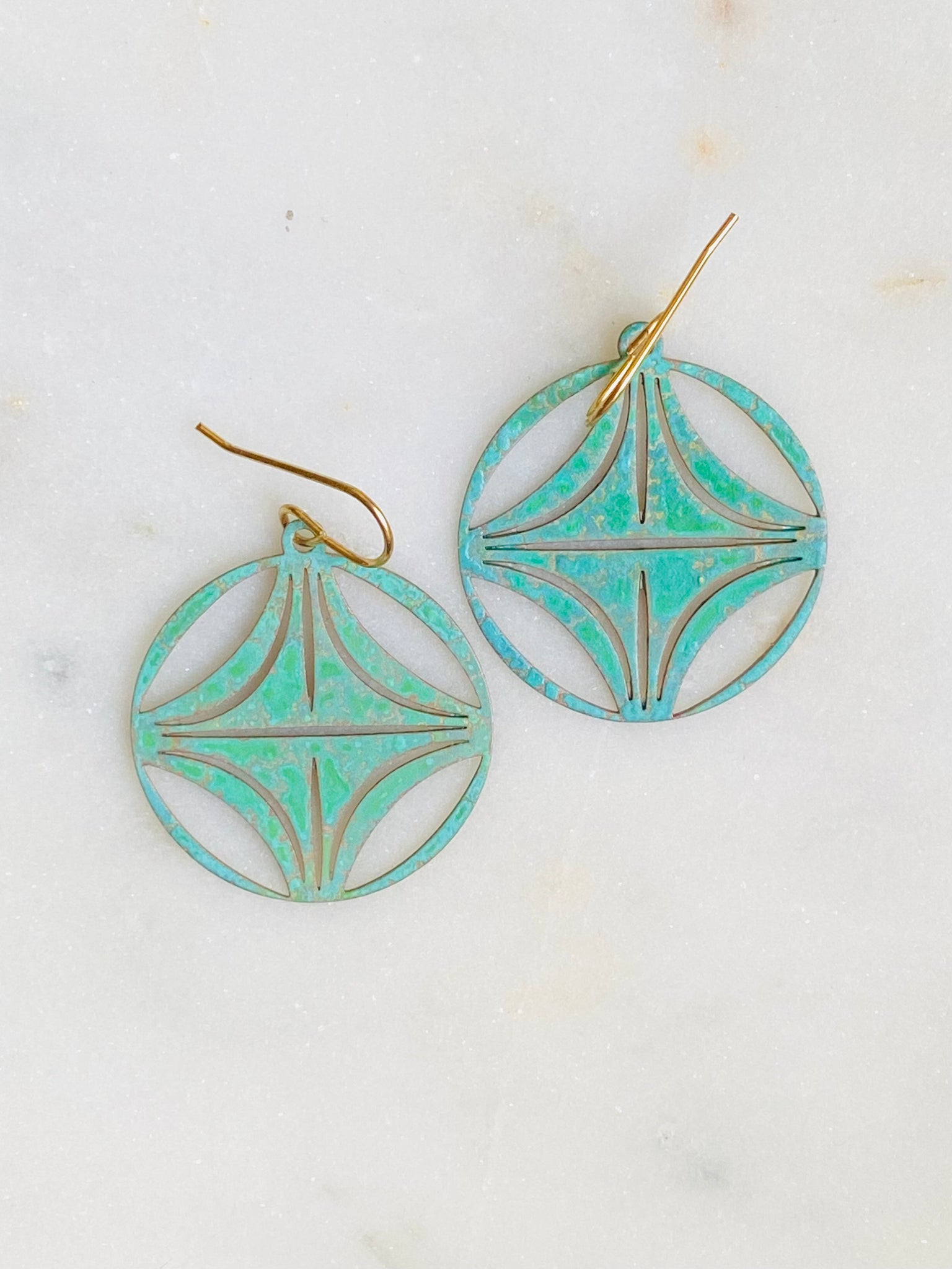 Patina Circle Diamond Earrings