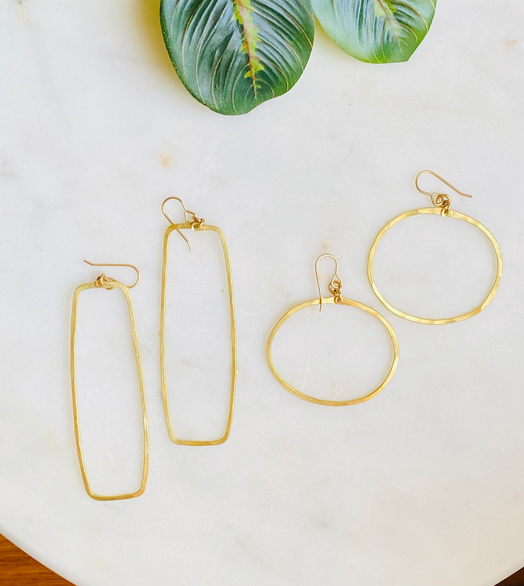 Medium Rectangle & Egg Simple Shapes Earrings