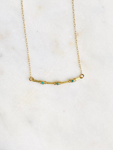 Short Triple Wrapped Bar Necklace