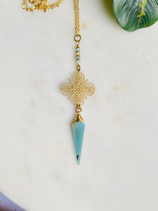 Amazonite Clover Necklace