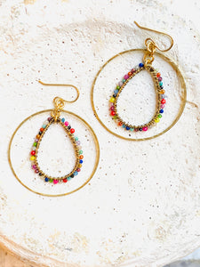 Hoop & Multi Teardrop Earrings—CTB138