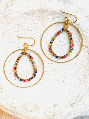 Hoop & Multi Teardrop Earrings—CTB138