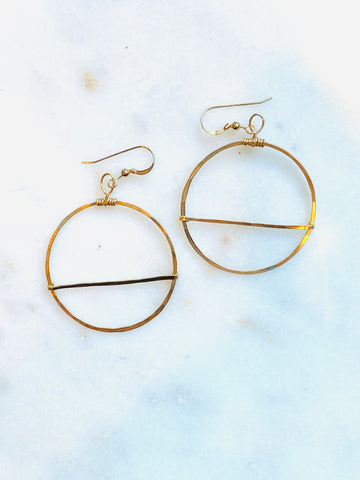 Gold Filled Line Hoop