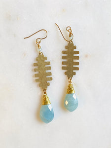 Striped Bar & Stone Earrings