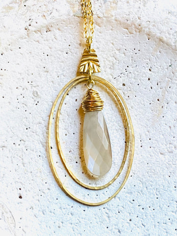 Deltoid, Ovals & Moonstone Necklace