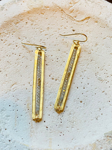 Tall Bar & Tiny Stones Earrings—ETS118