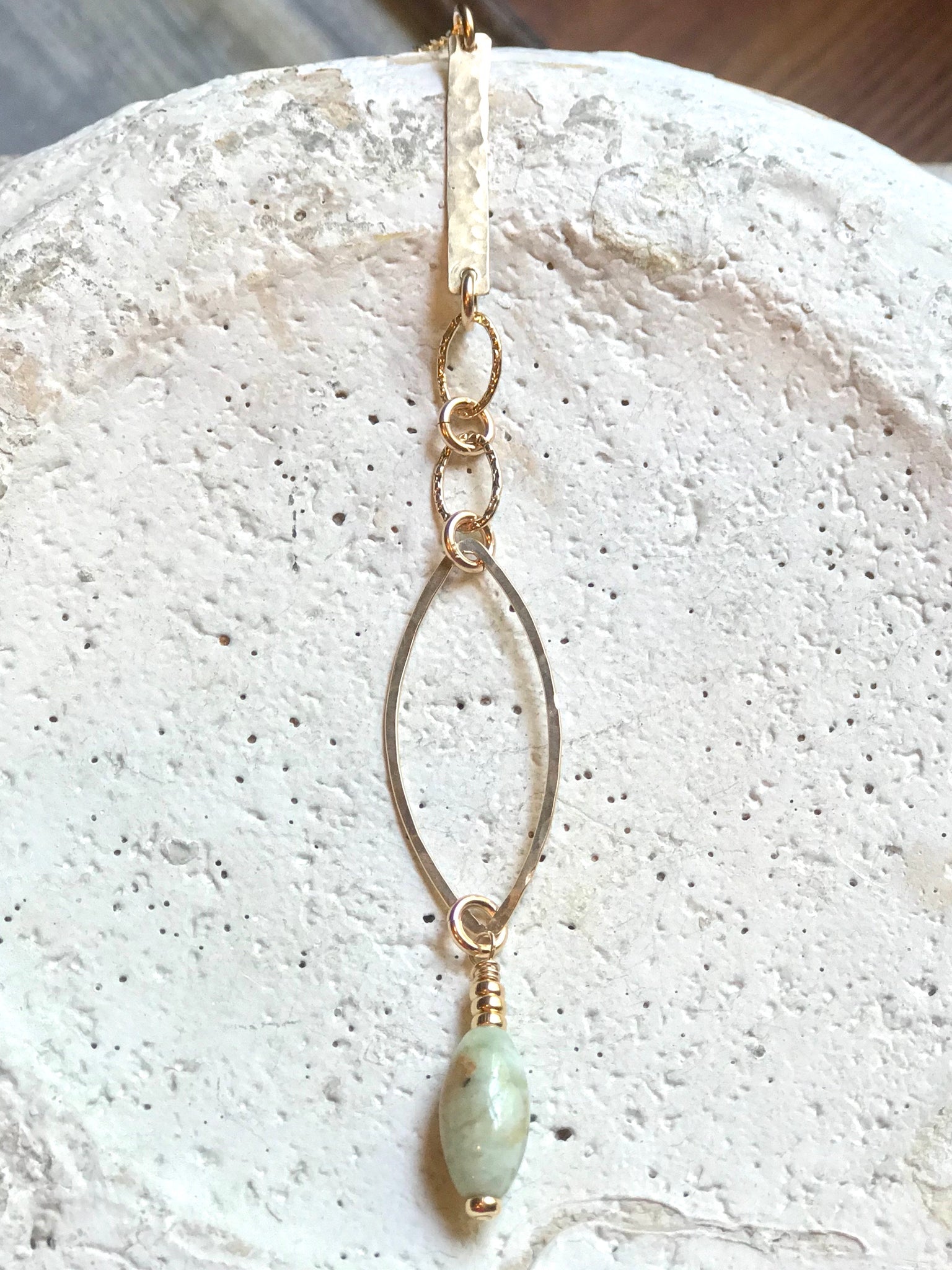 Gold Filled Layered Chrysoprase Necklace