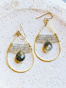 Labradorite Teardrop Earrings—ETS210