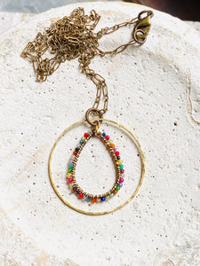 Multi Teardrop & Hoop Necklace—NCTB119