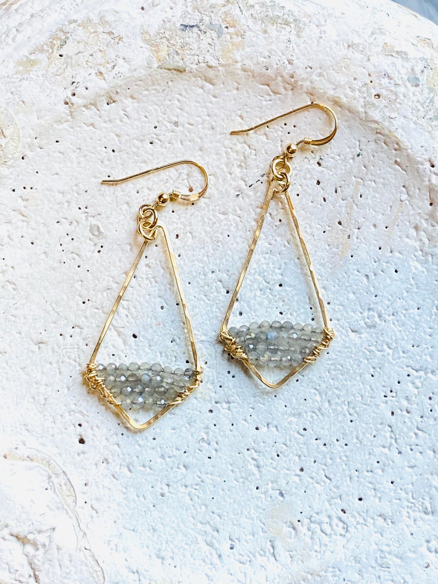 14k Kite & Stones Bars Earrings—CCGM357