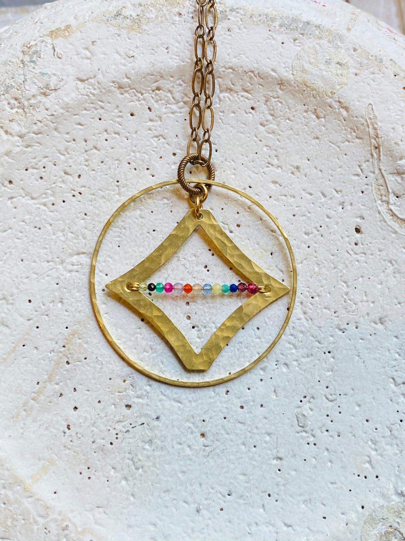 Hoop & Stones Bar Diamond Necklace—NETS106