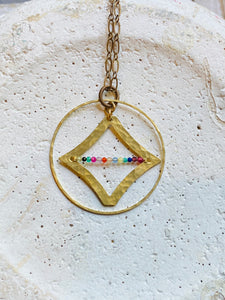 Hoop & Stones Bar Diamond Necklace—NETS106