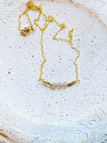 Short African Tube & Rondelle Necklace—NETS183