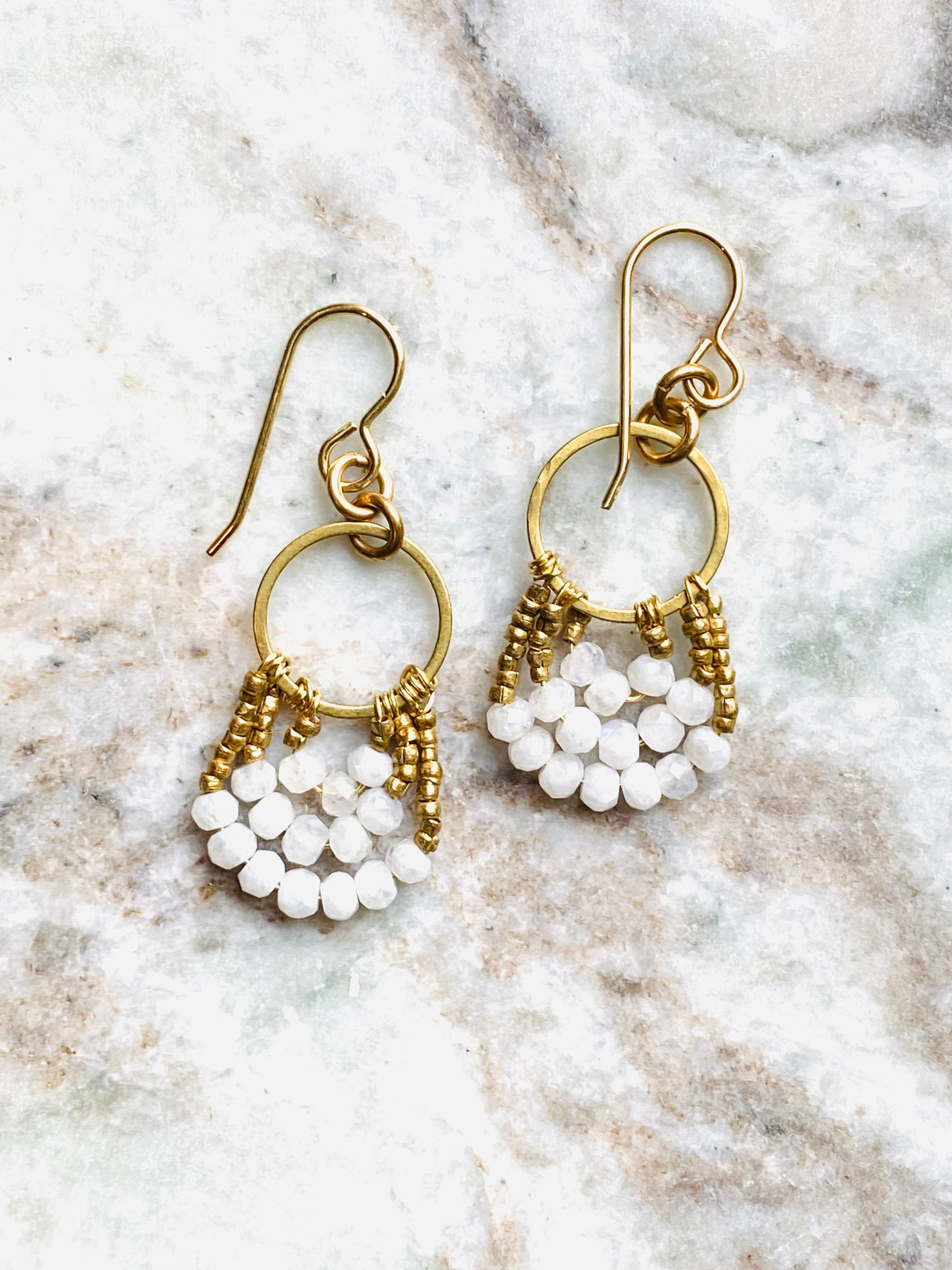 3 Layer Hoop Earrings Moonstone